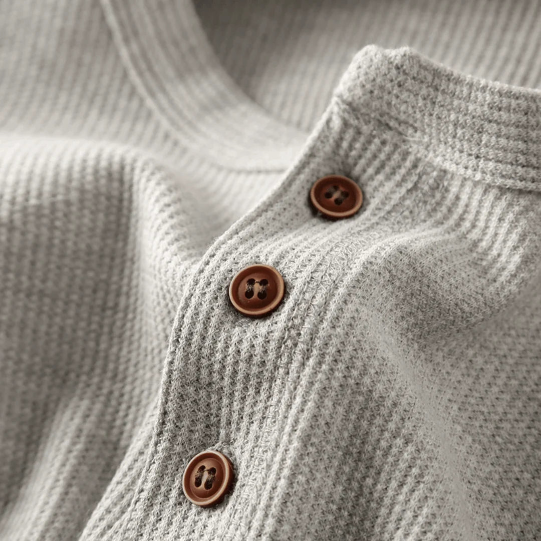 Men's Soft Henley Neck Shirt in Breathable Fabric for Everyday Wear — product photo