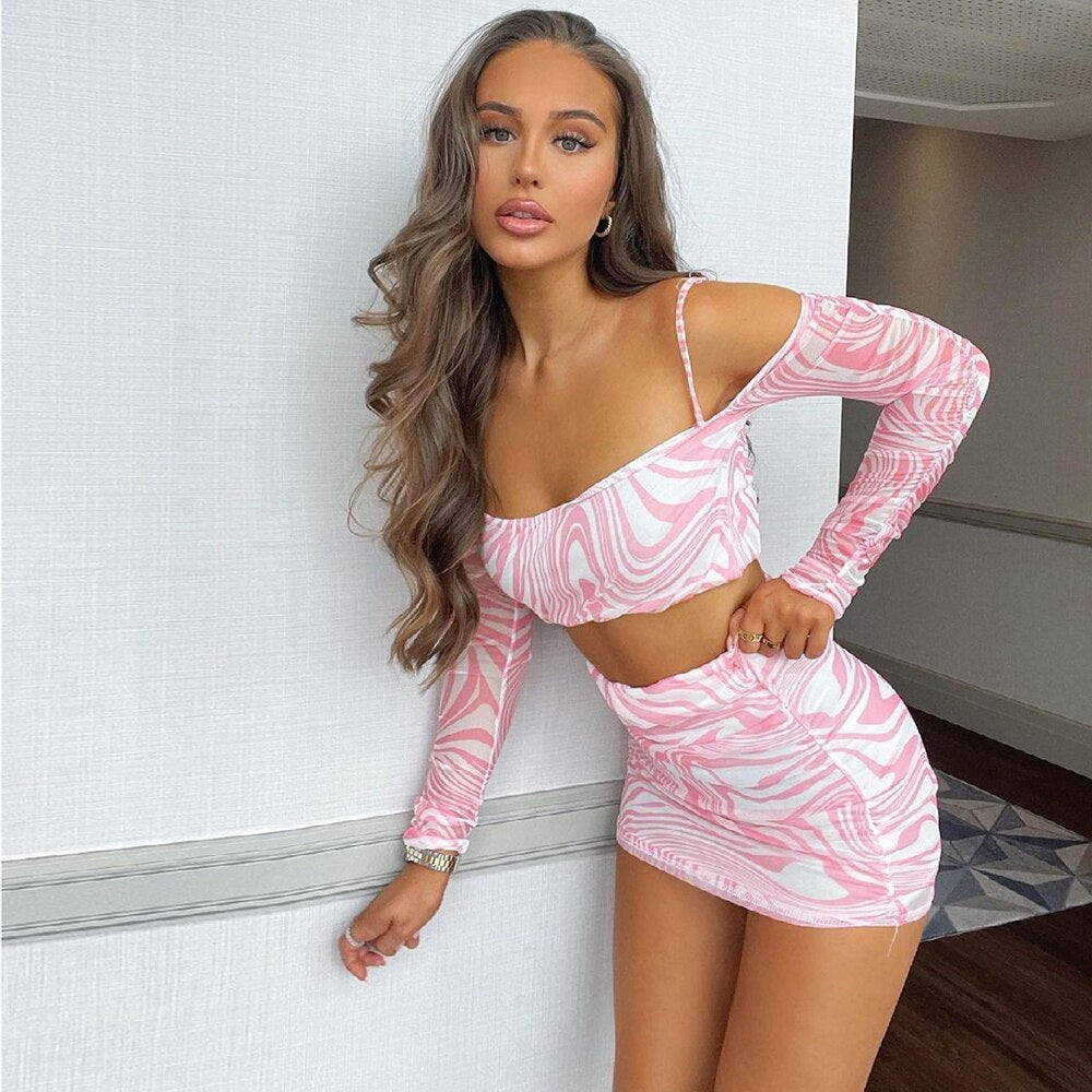 Pink women's pink two-piece set, product photo 2