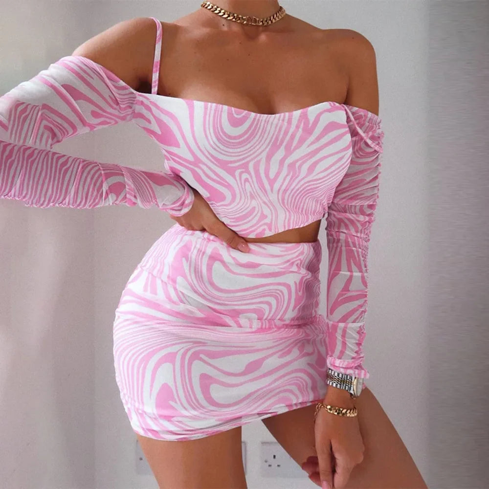 Pink women's pink two-piece set, product photo 4