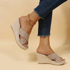 Women's colour-block wedge sandals, available in multiple colourways, photo 4