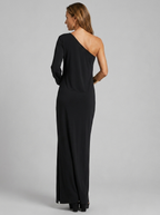 Women’s black women's one-shoulder maxi dress