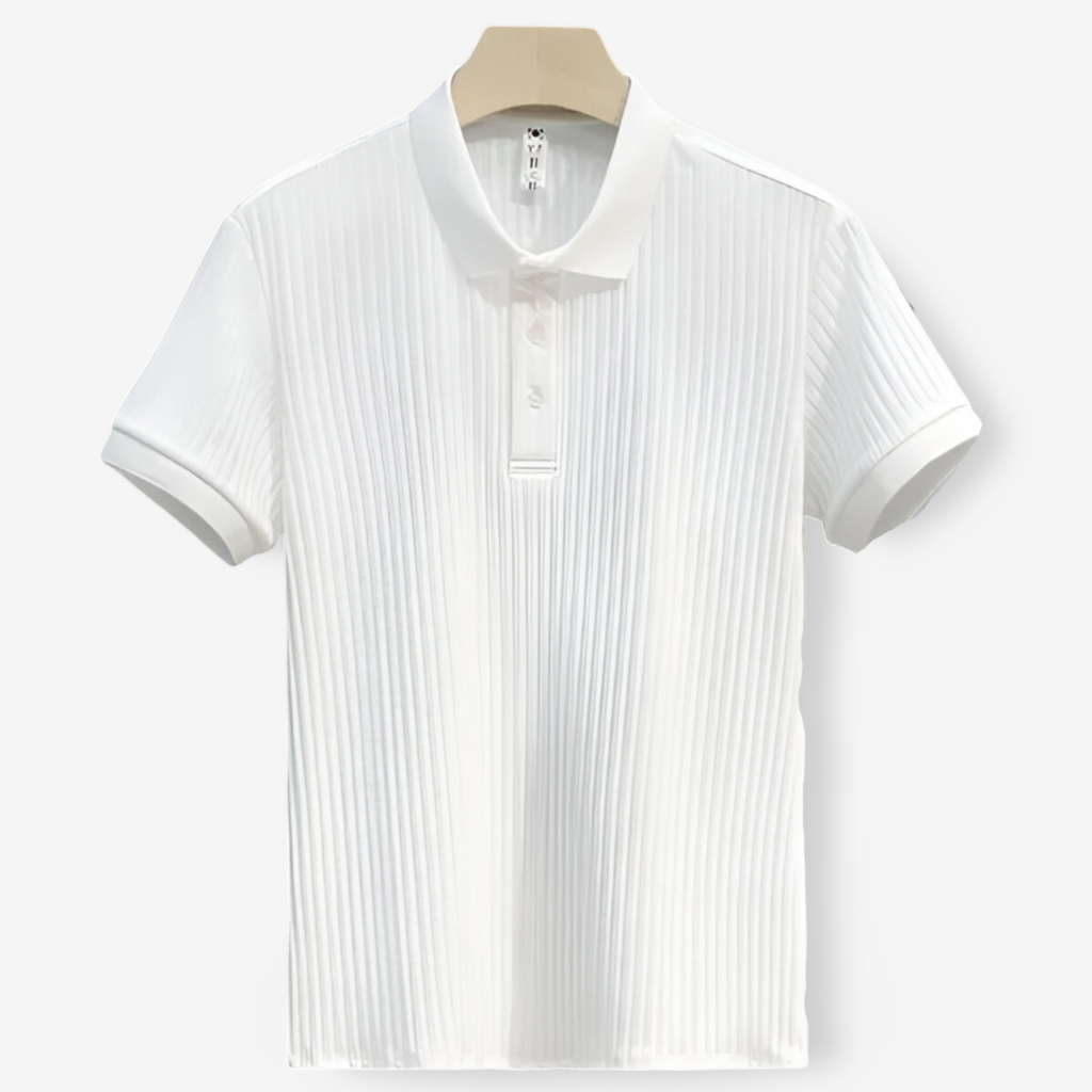 Men’s white men's lightweight cotton polo shirt