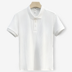 Men’s white men's lightweight cotton polo shirt