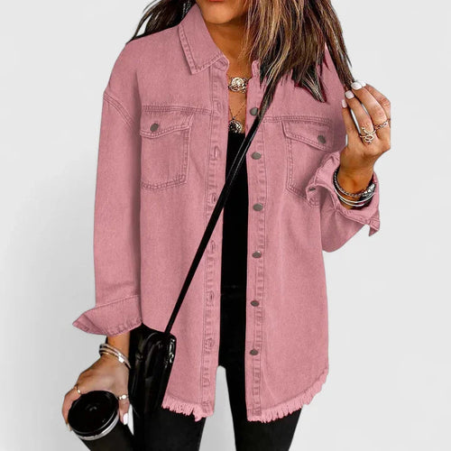 Women's black oversized denim jacket