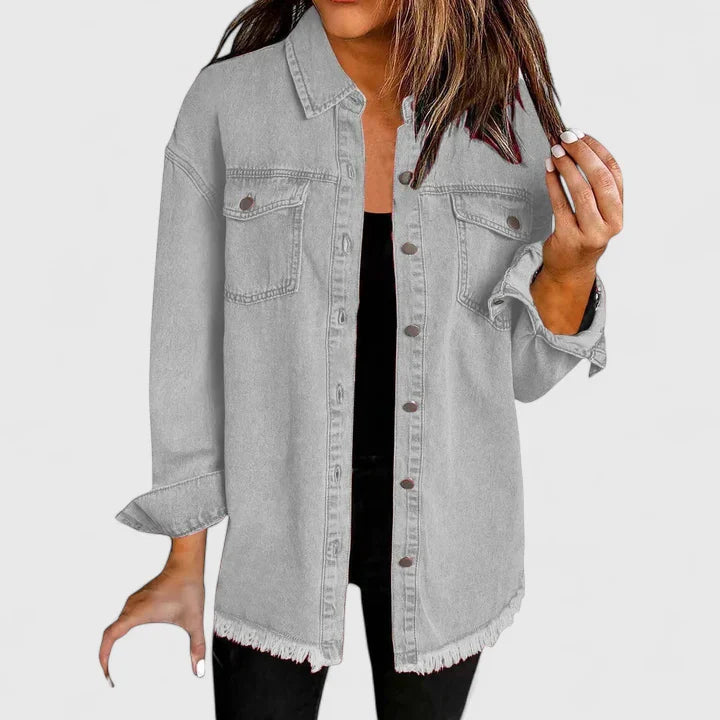 Women's black oversized denim jacket
