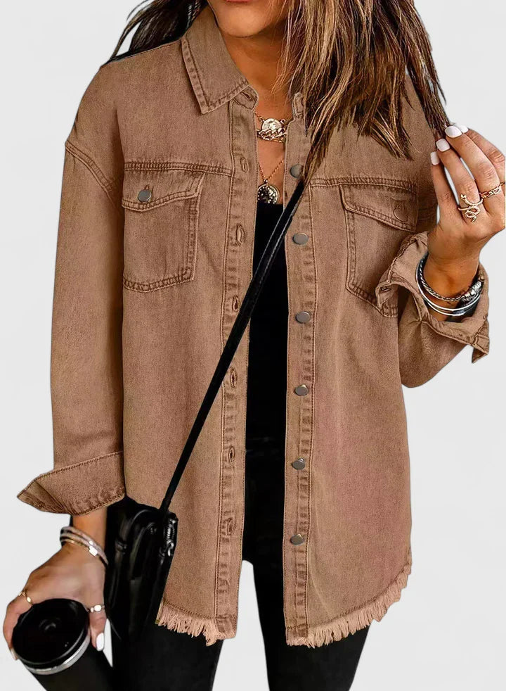 Women's black oversized denim jacket