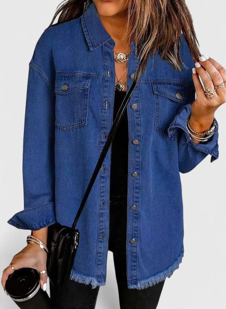 Women's black oversized denim jacket
