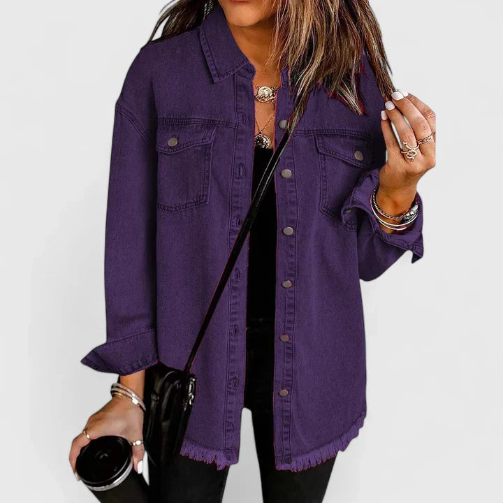 Women's black oversized denim jacket