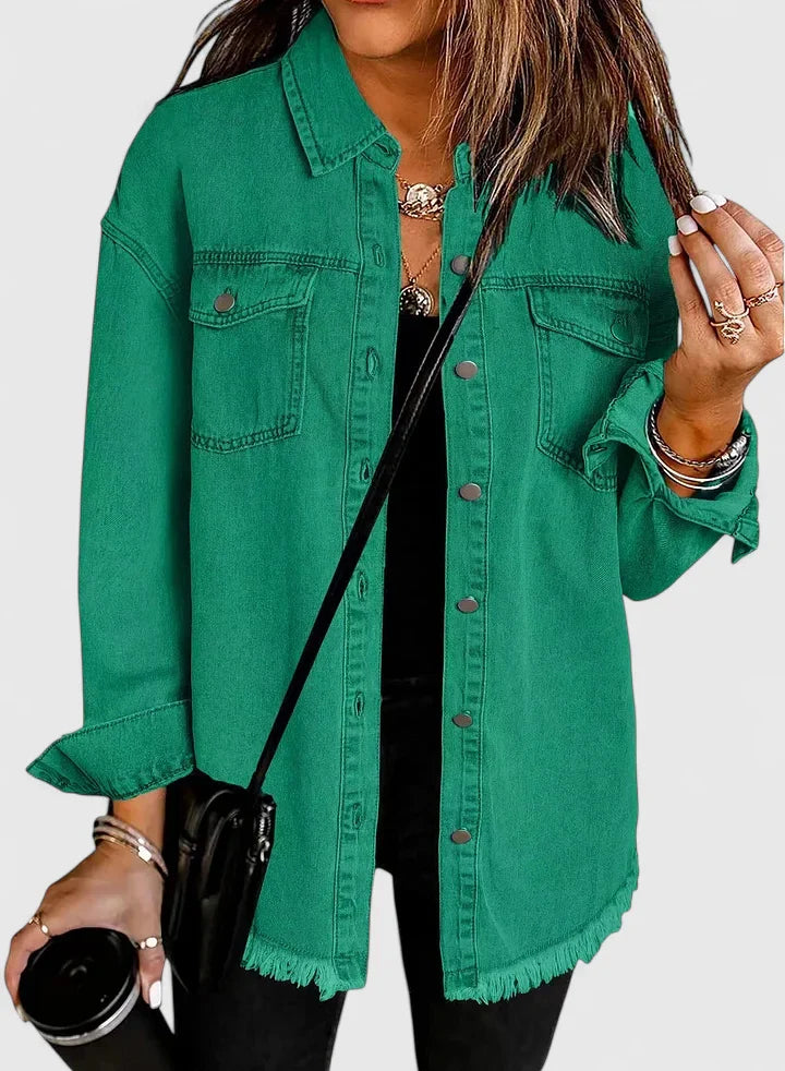 Women's black oversized denim jacket