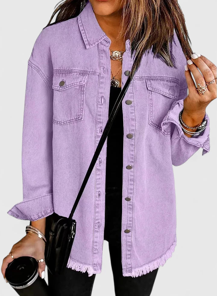 Women's black oversized denim jacket