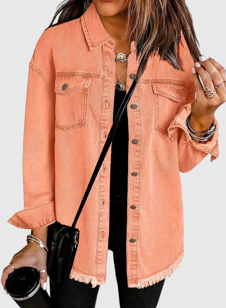 Women's black oversized denim jacket