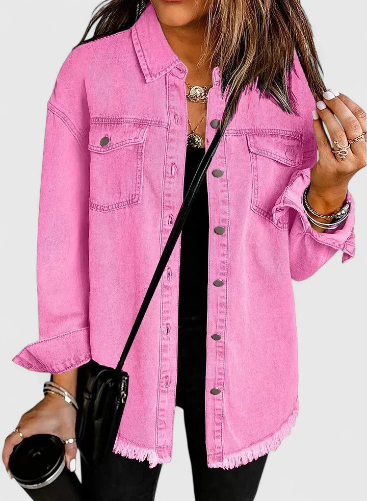 Women's black oversized denim jacket