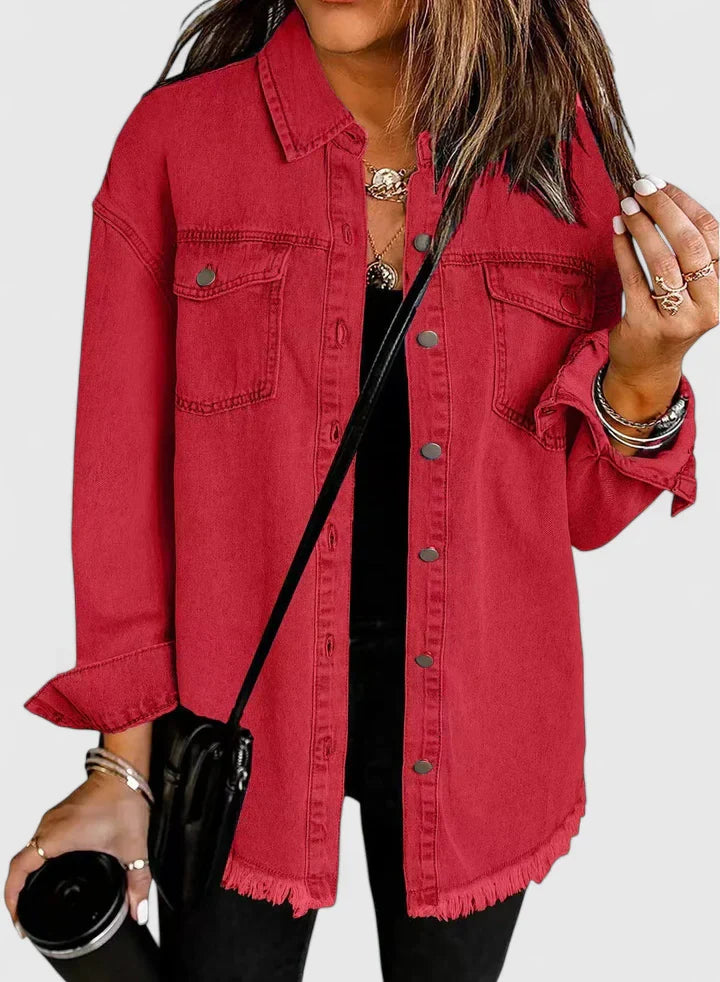 Women's black oversized denim jacket