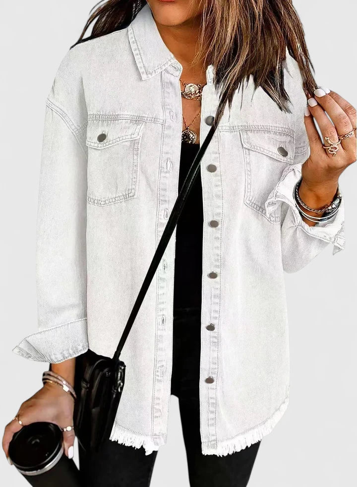 Women's black oversized denim jacket