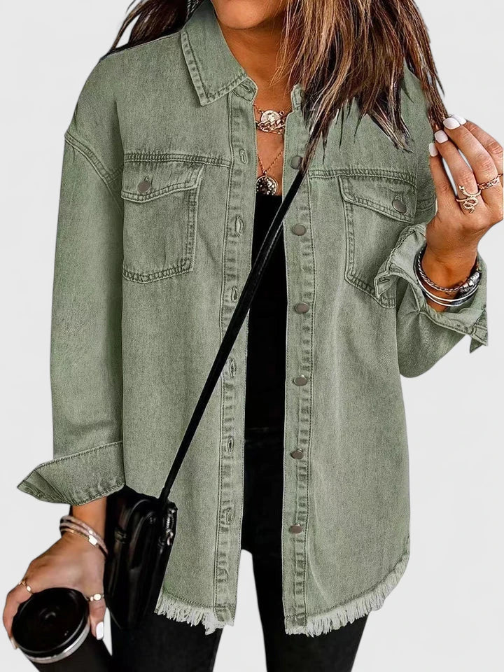 Women's black oversized denim jacket