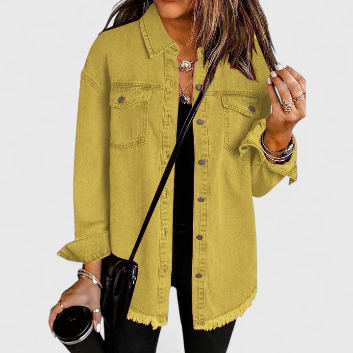 Women's black oversized denim jacket
