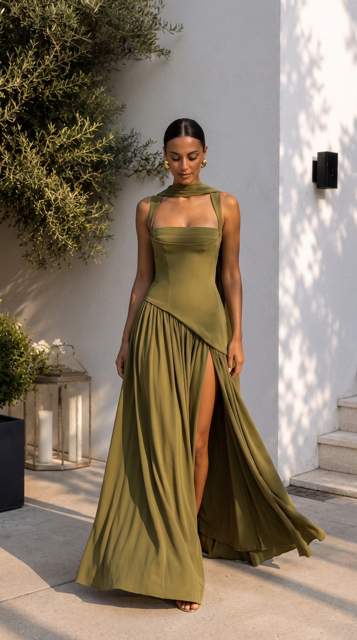 Deep Olive maxi dress, product photo 4