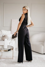 Women’s white women's v-neck jumpsuit wide leg