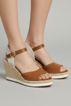 Black espadrille sandals with an adjustable slingback strap