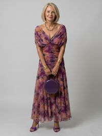 Lily | Women's Midi Dress Off-Shoulder Ruched Floral for Spring