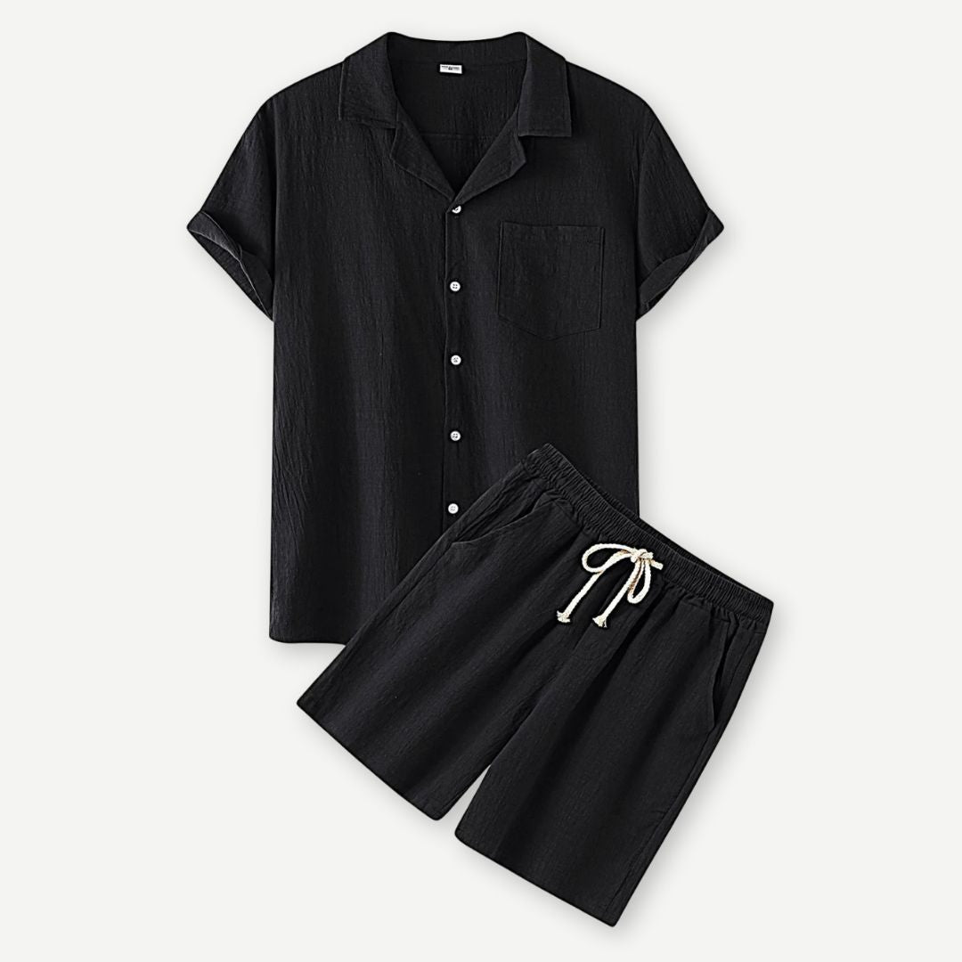 Men's relaxed linen set, available in multiple colourways