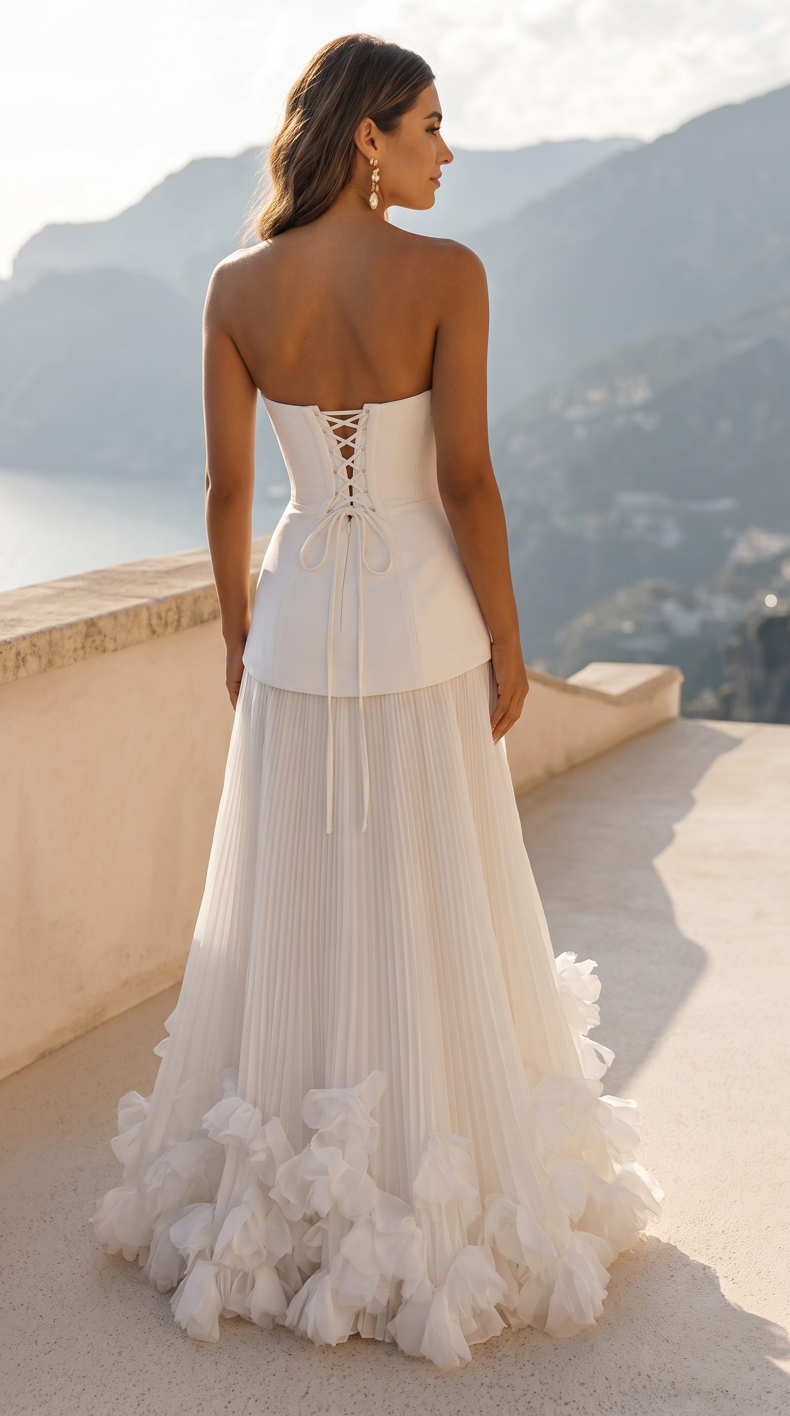 Side angle view of the White maxi dress highlighting the overall silhouette