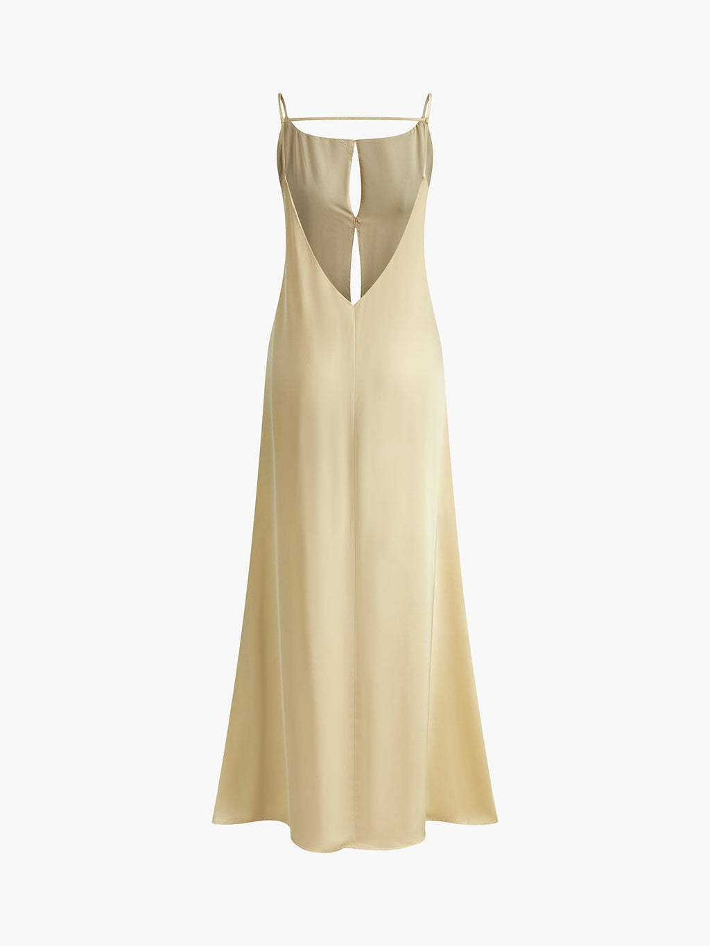 Women’s light yellow women's satin slip maxi dress