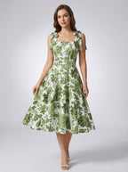 Women’s green women's floral a-line dress