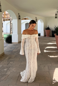 Layla | Women's Off-Shoulder Lace Maxi Dress for Wedding Guest