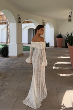 White lace maxi dress styled for the transitional season ahead.