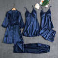Women’s blue women's satin pyjama set