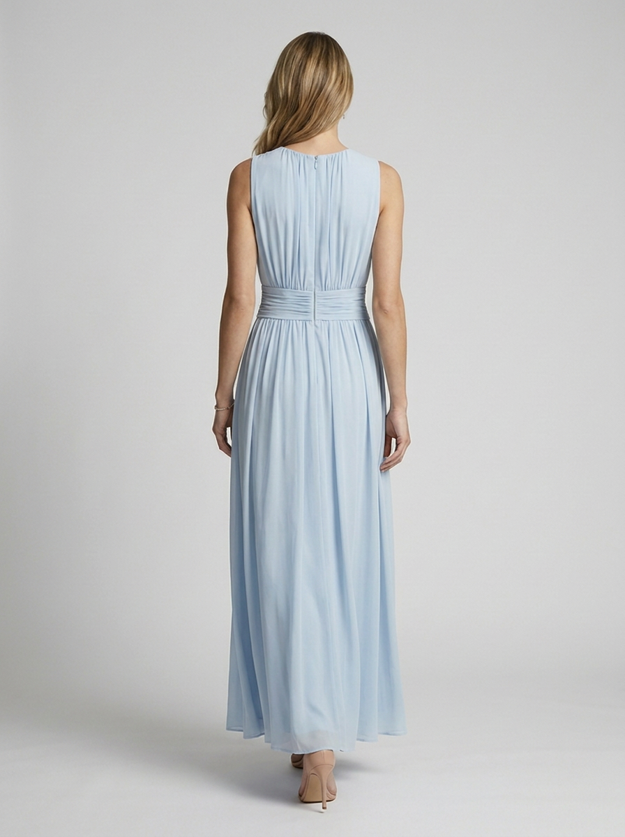 Women’s light blue women's chiffon maxi dress wedding guest