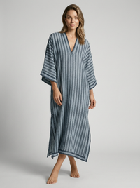 Odile | Women's Striped Kaftan Dress V-Neck