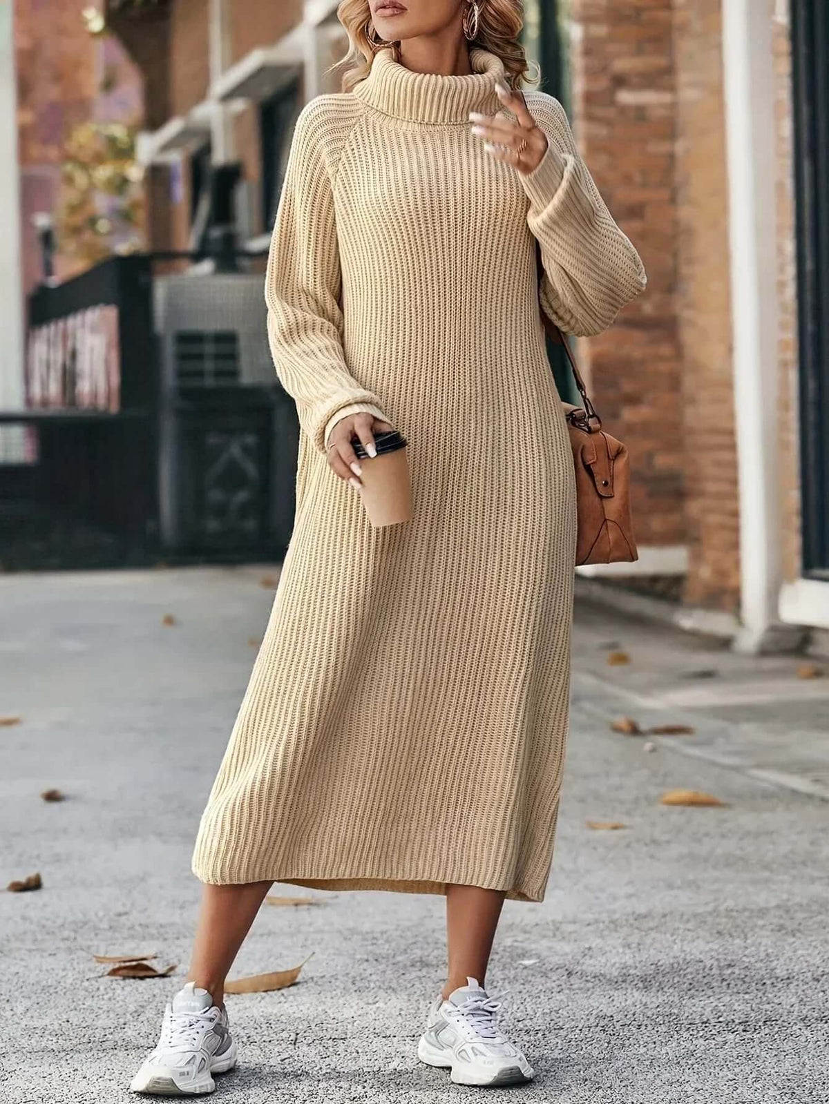 Women's Soft Knit Jumper Dress for Cool Spring Evenings — product photo