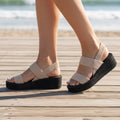 Light Sand women's platform sandals, product photo
