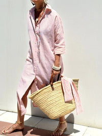 Alice | Women's Striped Cotton Collared Shirt Dress for Summer Wear