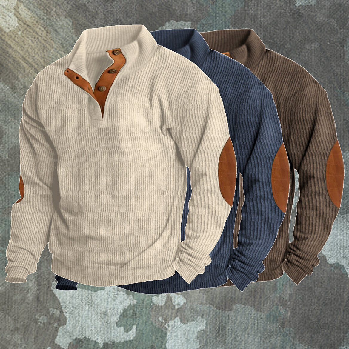 Men's black outdoor fleece jumper with crew neck