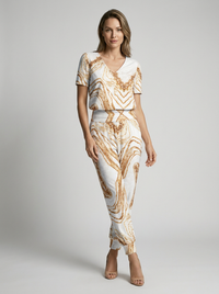 Zora | Women's Printed Two Piece Set V-Neck