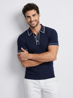 Men’s men's ribbed polo shirt contrast