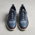 Men's slate blue leather oxford sneakers