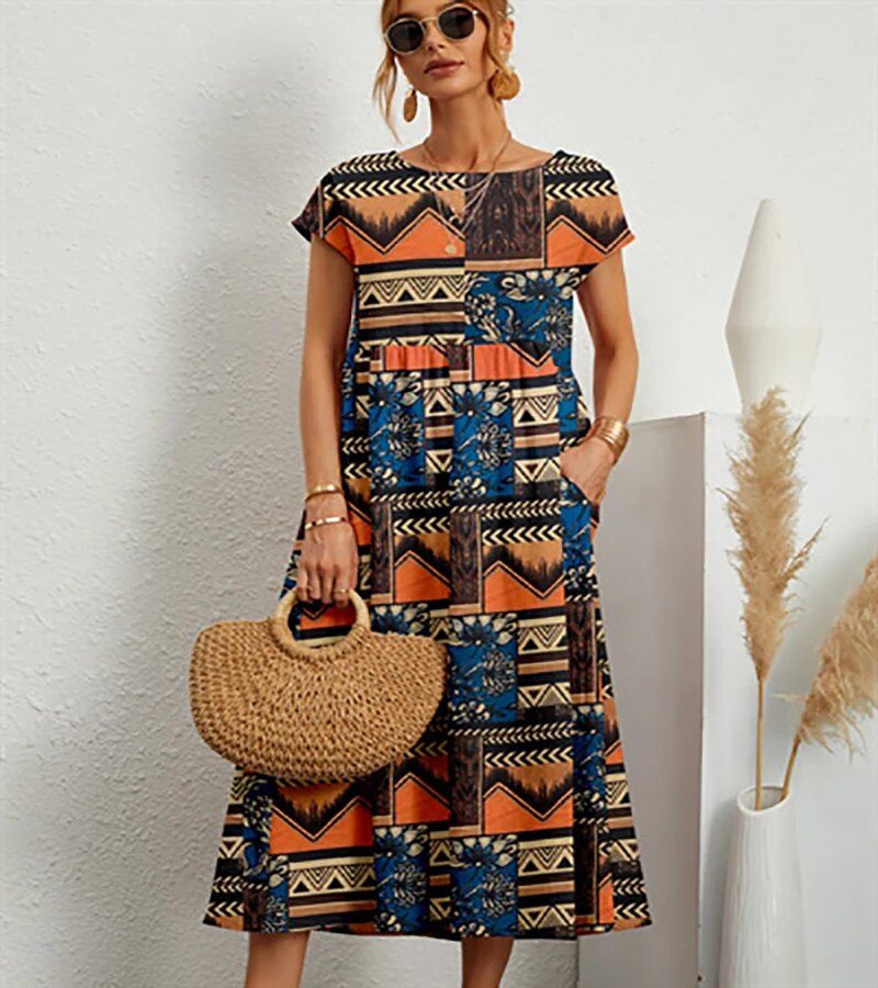 Women's cotton dress, available in multiple colourways, product photo 3