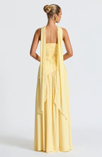 Women’s women's strapless maxi dress slit