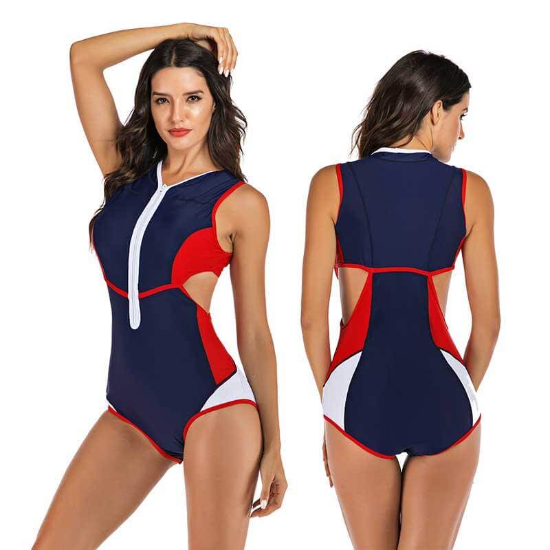 Women's Active One-Piece Swimsuit for Summer Swimming Laps — Red