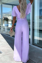 Women's Casual V-Neck Jumpsuit for Everyday Summer Wear — product photo