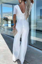 Women's Casual V-Neck Jumpsuit for Everyday Summer Wear — product photo