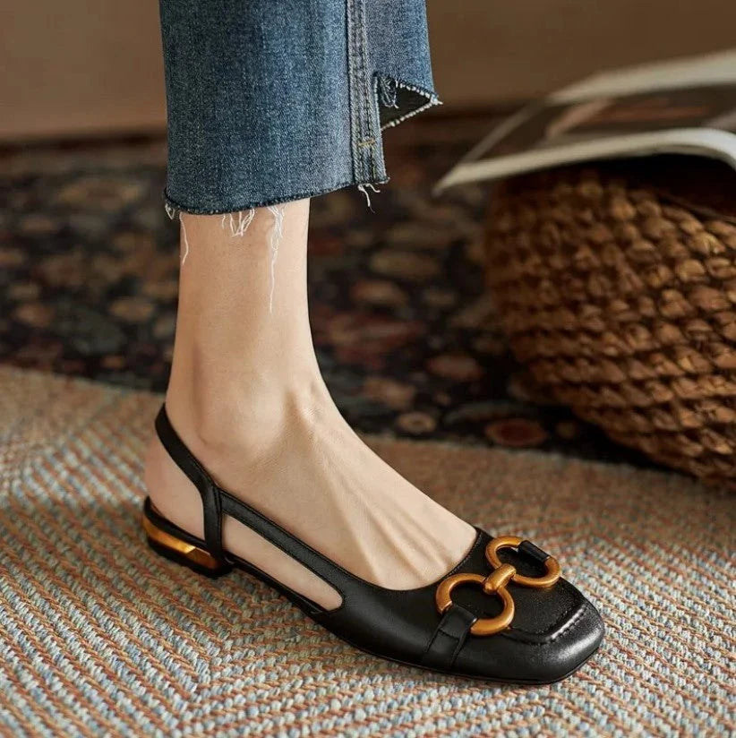 Women's Ergonomic Slingback Flats for Everyday Comfort — Black