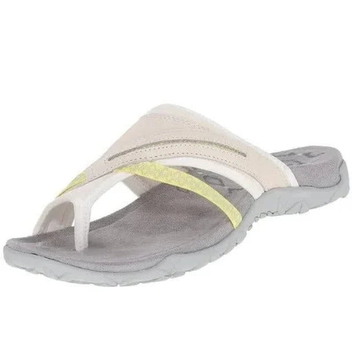 Women's Orthotic Cross Strap Sandals for All-Day Comfort — White