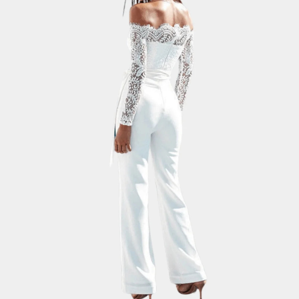 Women's Lace Off-Shoulder Jumpsuit for Evening Occasions — product photo