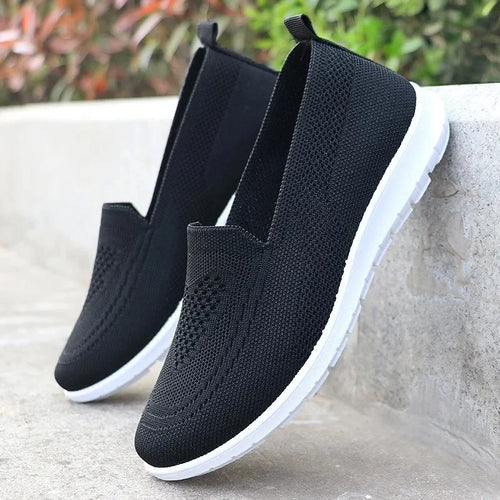 Women's Orthopedic Breathable Summer Sneakers with Support — Black