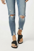 Black comfort sandals with an adjustable buckle and textured upper